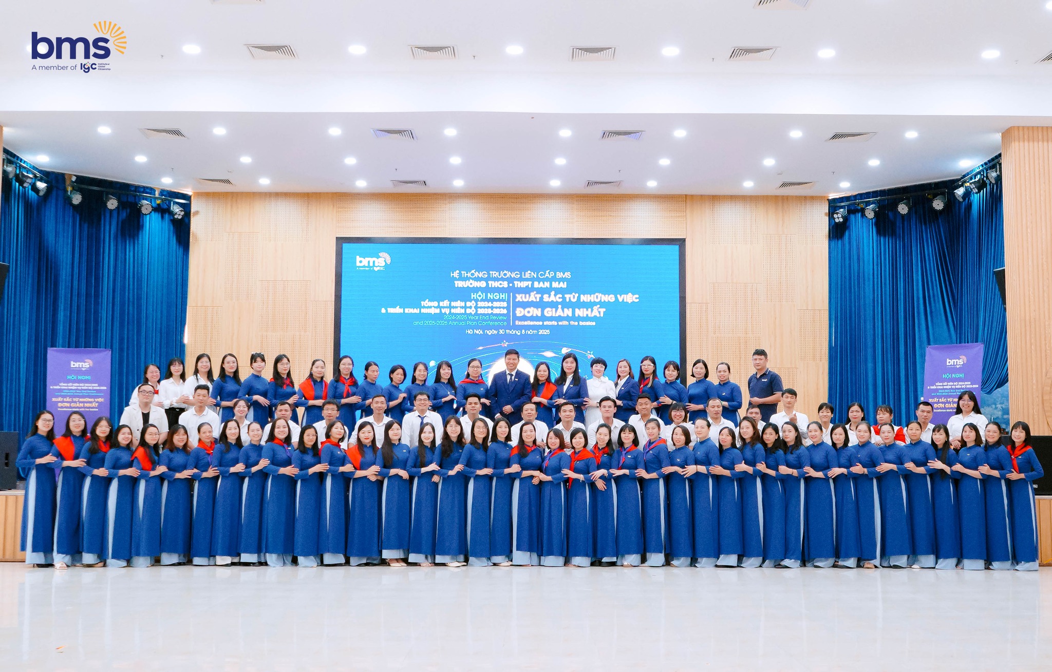 BMS Hà Nội: Trường THCS - THPT Ban Mai tổ chức thành công Hội nghị tổng kết niên độ 2024 – 2025 và triển khai nhiệm vụ niên độ 2025 – 2026